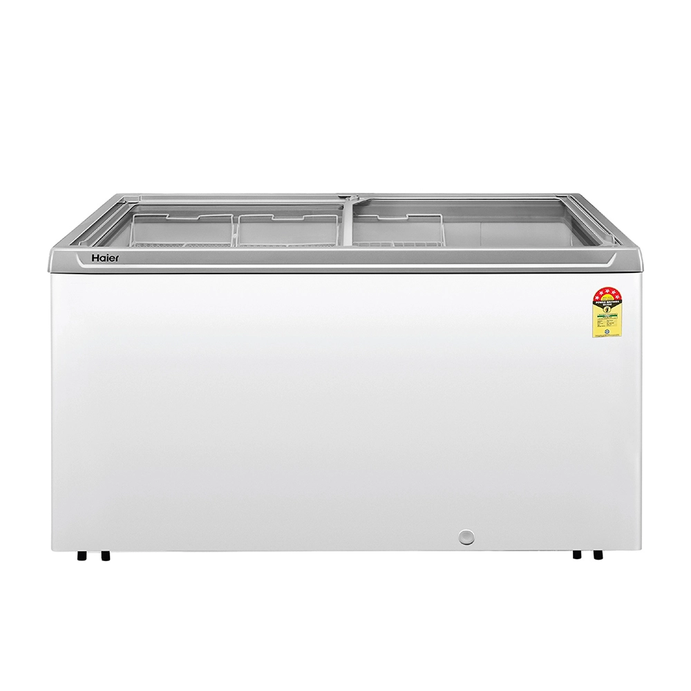 Haier 500 Litres Glass Top Deep Freezer, White Colour - HFC-575GM5